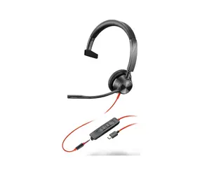 Poly Blackwire 3315 černá / Náhlavní souprava / mikrofon / jedno sluchátko / USB-C/A / 3.5mm jack