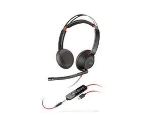 Poly Blackwire 5220 černá / Náhlavní souprava / mikrofon / dvě sluchátka / USB-C/A / 3.5mm jack