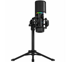 Streamplify MIC RGB (tripod) černá / Stolní mikrofon s tripodem / kardiodní / RGB / USB