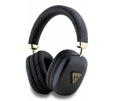 Guess PU Leather 4G Triangle Logo černá / Bezdrátová sluchátka / BT 5.3 / výdrž až 32 hodin