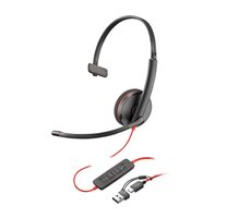 Poly Blackwire 3210 černá / Náhlavní souprava / mikrofon / jedno sluchátko / USB-C/A