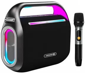 SWISSTEN HARMONY černá / Bluetooth reproduktor / IP54 / 120W / 12000mAh / AUX / karaoke mikrofon / BT 5.0