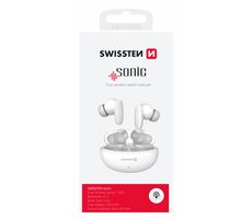 SWISSTEN SONIC TWS bílá / Bluetooth sluchátka / BT 5.3 / 2x 30 mAh / 230 mAh