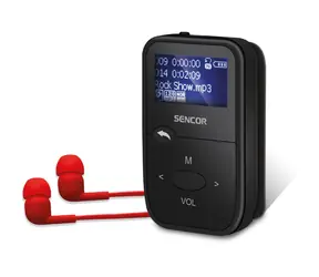 SENCOR SFP 4408BK černá / MP3 přehrávač / 1.1" LCD / 8GB / MicroSD