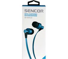 SENCOR SEP 300 MIC modrá / Sluchátka do uší / mikrofon / 3.5mm jack / 1.2m 
