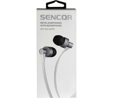SENCOR SEP 300 MIC bílá / Sluchátka do uší / mikrofon / 3.5mm jack / 1.2m 