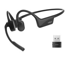 Shokz OpenComm2 černá / Bluetooth sluchátka / před uši s mikrofonem / IP55 / 7 Generace Bone Conduction / USB-A