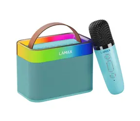 LAMAX KaraokeKid1 Blue / Bezdrátový reproduktor / Karaoke / 10 W / výdrž až 8 h / BT 5.3 / microSD / flash disk