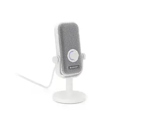 Endorfy Solum Voice S Onyx bílá / stolní mikrofon / pop-up filtr / RGB podsvícení / USB-C