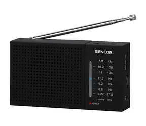 SENCOR SRD 1800 černá / Přenosné rádio / FM&AM / 2x AA / AUX