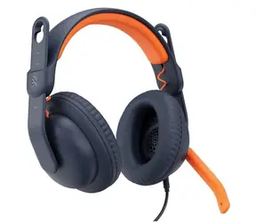 Logitech Zone Learn OVER EAR oranžovo-černá / Drátová sluchátka s mikrofonem / USB-C / 1.3 m