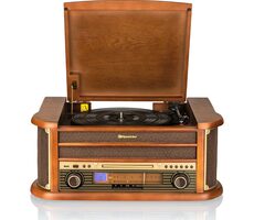 ROADSTAR HIF-1993BT hnědá / Gramofon / 33 & 45 & 78 RPM / 40 W / AM & FM / CD / USB / dálkový ovladač 