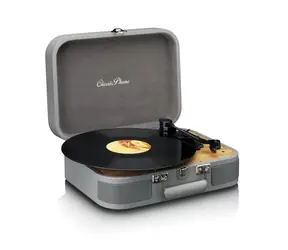 Lenco TT-116GR šedá / Gramofon v kufříku / 33 & 45 & 78 RPM / BT / RCA / repro