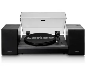Bazar - Lenco LS-300 černá / Gramofon / 33 & 45 RPM / BT / RCA / repro / bazar