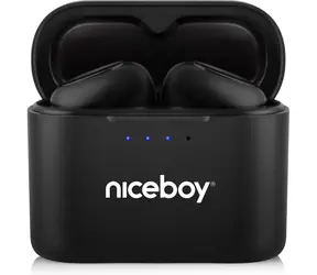 Niceboy HIVE Podsie 4 černá / Bezdrátová sluchátka s mikrofonem / TWS / Bluetooth 5.4 / IP54 / nabíjecí pouzdro