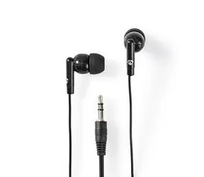Nedis HPWD1000BK černá / sluchátka s mikrofonem / 3.5mm jack / 1.2m / ovládání hlasitosti 