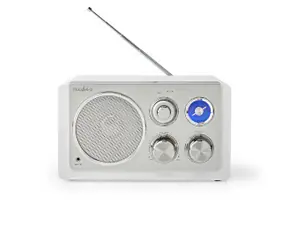 Nedis FM rádio bílá / Stolní Provedení / FM / Síťové napájení / Analogový / 15 W / IP20 