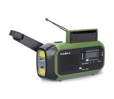 Nedis Nouzové Radio černá / Přenosné Provedení / DAB+ / FM / Napájení z baterie / Napájení z USB / Ruční klika 