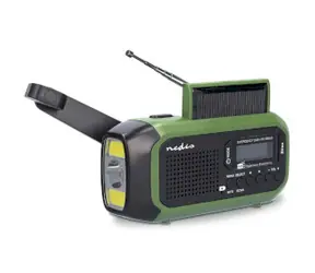 Nedis Nouzové Radio černá / Přenosné Provedení / DAB+ / FM / Napájení z baterie / Napájení z USB / Ruční klika 