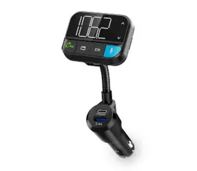 Nedis FM transmitter do auta / Husí krk / Hands free volání / 2 " / Černo-bílý displej / Bluetooth® / PD 20 W 