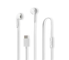 Nedis Kabelová Sluchátka bílá / USB-C / Délka kabelu: 1.20 m / Vestavěný mikrofon / Ovládání Hlasitosti 