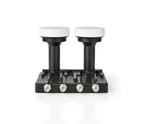 Nedis LNB černá / Quad Monoblok 6.0° / Výstupní připojení: 4x konektor F 