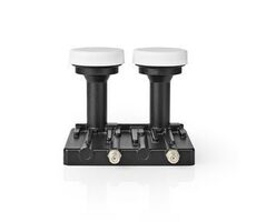 Nedis LNB černá / Twin Monoblok 6.0° / Výstupní připojení: 2x F-konektor 