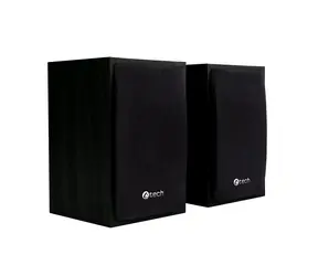 C-TECH SPK-09 dřevěné černá / 2.0 / reproduktory / 3.5 mm jack / RMS 4W