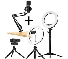 Streamplify Streaming Pro Bundle /  Streamovací sada / 2x LED světlo / mikrofon / kamera 