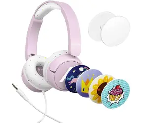 LAMAX SoundKid1 Pink / sluchátka s mikrofonem / 3.5 mm jack / kabel 1.2 m