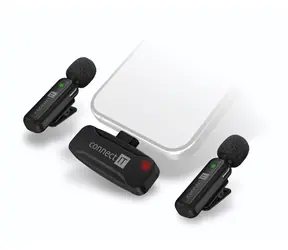CONNECT IT CMI-1010-BK Sada 2ks bezdrátových mikrofonů ClipMic s Lightning přijímačem černá / Lightning konektor