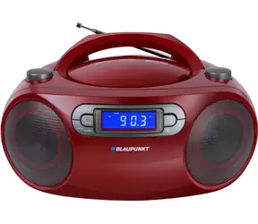 BLAUPUNKT BB18RD červená / Rádiomagnetofon / FM/CD/MP3/USB/AUX / budík / 2x 2W RMS