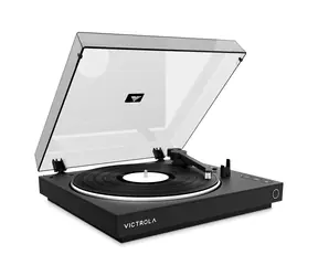 Victrola VPT-800-BLK-INT černá / Automatický gramofon / 2 rychlostní / BT / RCA / předzesilovač