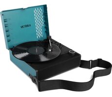 Victrola VSC-750SB-BLU-INT Revolution Go modrá / Gramofon kufříkový / přenosný / 3 rychlostní / BT / RCA 