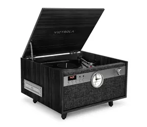 Victrola VTA-830SB-BLK-INT Century černá / Gramofon / 3 rychlostní / BT / RCA / 3.5mm jack 