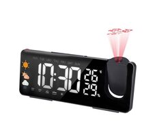 Solight CA05 černá / Rádiobudík s meteostanicí / FM / projekční 