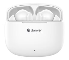 Denver TWE-48 bílá / bezdrátová sluchátka s mikrofonem / Bluetooth 5.3 / až 6 hodiny / nabíjecí pouzdro