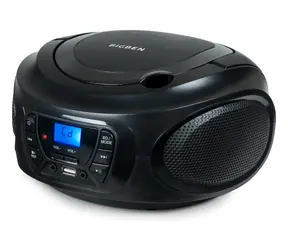 Bigben CD62NUSBBT černá / Přenosný CD přehrávač / MP3 / FM / BT / 4x LR14 