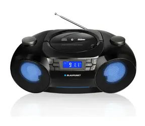 Blaupunkt BB31LED černá / přenosné rádio / CD / USB / AUX / FM / 12W