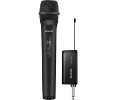SENCOR SSS WM10 Bezdrátový mikrofon s přijímačem / dosah až 20m / doba provozu až 3 hodiny / 2x AA/LR6