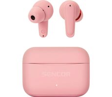 SENCOR SEP GRIM růžová / Bezdrátová sluchátka / mikrofon / Bluetooth 5.3 / ANC / dobíjecí pouzdro