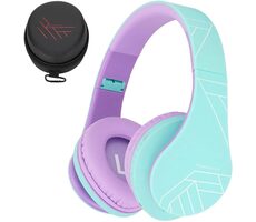 PowerLocus P2 Kids Turquoise/Purple / Dětská bezdrátová sluchátka s mikrofonem / Bluetooth 5.3