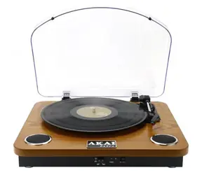 AKAI ATT-11BT hnědá / Gramofon / 33 & 45 & 78 RPM / RCA-in / Bluetooth 5.0 / USB / repro