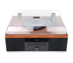 AKAI ATT-14BT hnědá / Gramofon / 33 & 45 & 78 RPM / FM / CD / AUX / Bluetooth 5.0 / repro