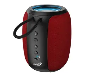 GENIUS repro SP-915BT černočervená / Bluetooth 5.3 / 5W / mikrofon / Copilot AI komunikace / USB-C nabíjení 