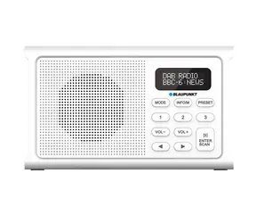 BLAUPUNKT DR3BWH bílá / rádio / DAB+ / FM / RDS / Bluetooth / 1800 mAh