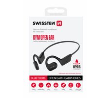 SWISSTEN Gym Open Ear černá / Open-ear bezdrátová sluchátka / BT 5.2 / IP55
