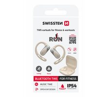 SWISSTEN Run Open Ear béžová / Open-ear bezdrátová sluchátka / BT 5.4 / IP54