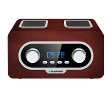 Rozbaleno - BLAUPUNKT PP 5.2BR hnědá / přenosné rádio / FM / AUX / hodiny / dalkový ovladač / 3-4 hodiny provozu  / rozbaleno