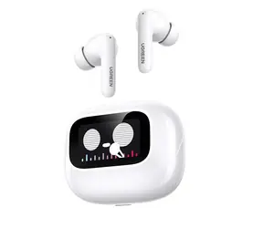 UGREEN 55137 EchoBuds Magic bílá / bezdrátová sluchátka / bluetooth / LCD displej dotykový / výdrž až 30 hod.